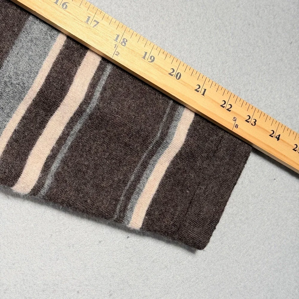 Banana Republic Merino Wool V Neck Striped Sweater Mens Large‎ Brown Blue
